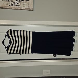 Lauren Ralph Lauren Black and White V-Neck Sweater
